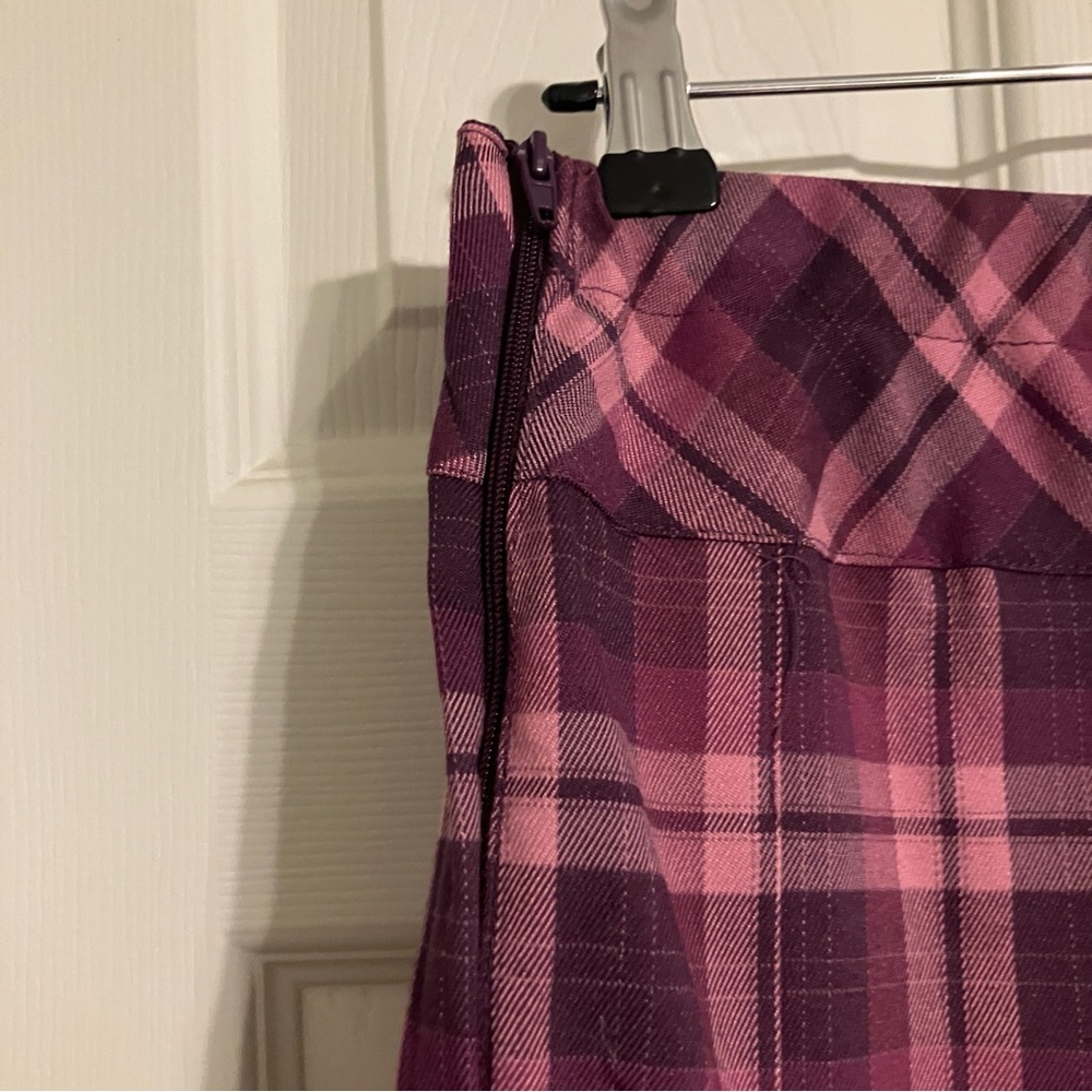 Purple & Pink Plaid Pleated Schoolgirl Skirt - Picture 6 of 12